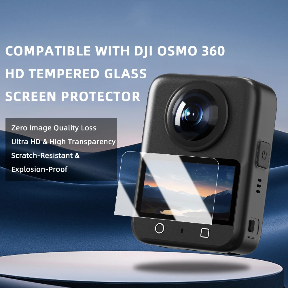 2 pz Pellicola HD Per DJI Osmo 360 Della Macchina Fotografica Display LCD Protezione Dello Schermo 9H Durezza Pellicole In Vetro Temperato Azione Panoramica Accessori
