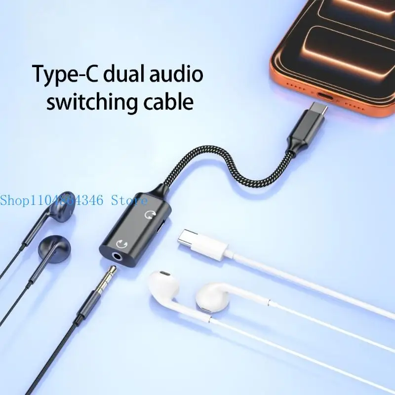 652F Durability ABS USB C To 3.5mm Connector USB C to 3.5Mm Music Headphone Adapter