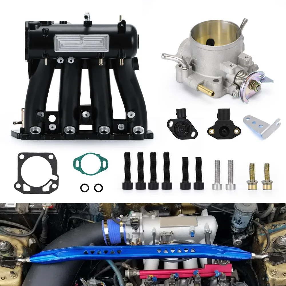D15 D16 D Series Intake Manifold +70mm Throttle Body For Honda Civic CRX DEL SOL！