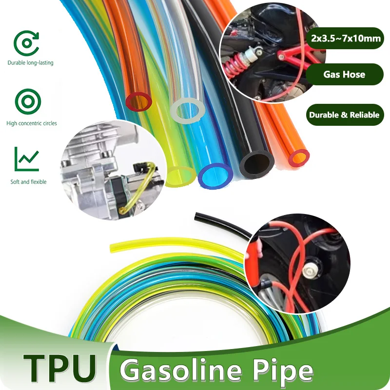 

3/5/10m 2x3.5/2x4/2.5x5/3x5/3x6/4x6/5x8/6x8/7x10mm TPU Fuel Hose for Car Motorcycle Fuel Tank Trimmer Chainsaw Blower Tubing