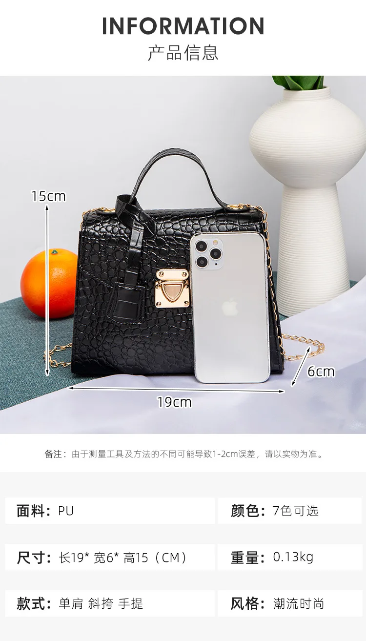 Hot High Quality Crocodile Pattern PU Leather Luxury Handbags Women Leather Handbags Female Big Brands