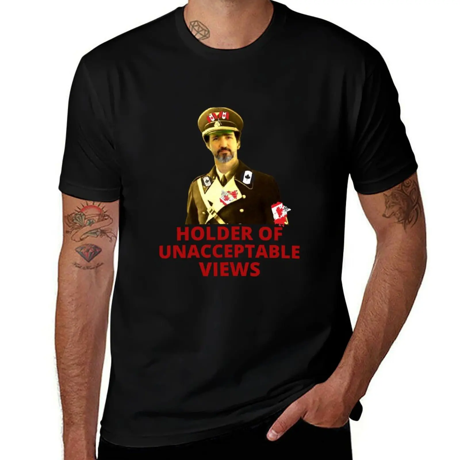 Trudeau - holder of unacceptable views T-Shirt man clothes vintage anime shirt plus size clothes mens tall t shirts