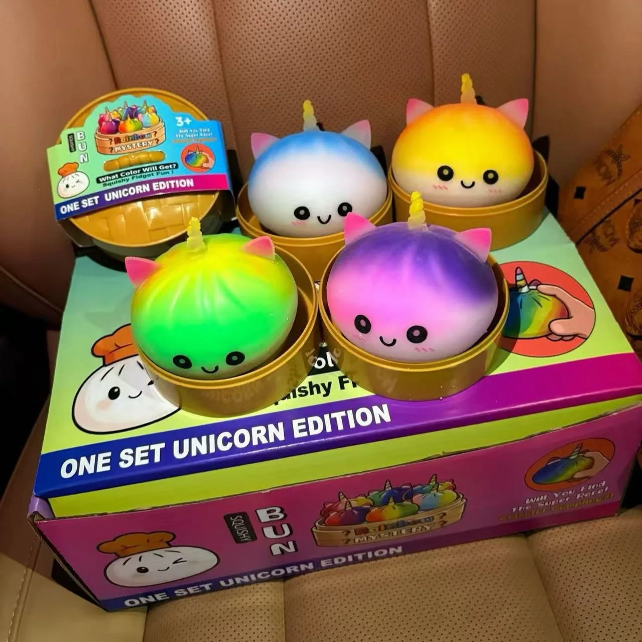 Colorful Dumpling Squishy BaoZi Playset Bamboo Unicorn Squeeze Toys Stress‑Relief Fidget Ball Desk Decor Adults Party Favor gift
