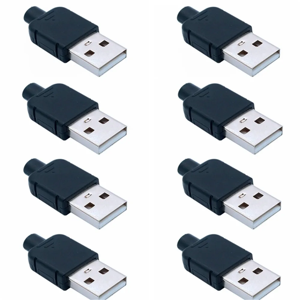 USB2.0/DIY plug A male patch, kawat solder, kabel, jenis papan plug, plastik tiga buah set