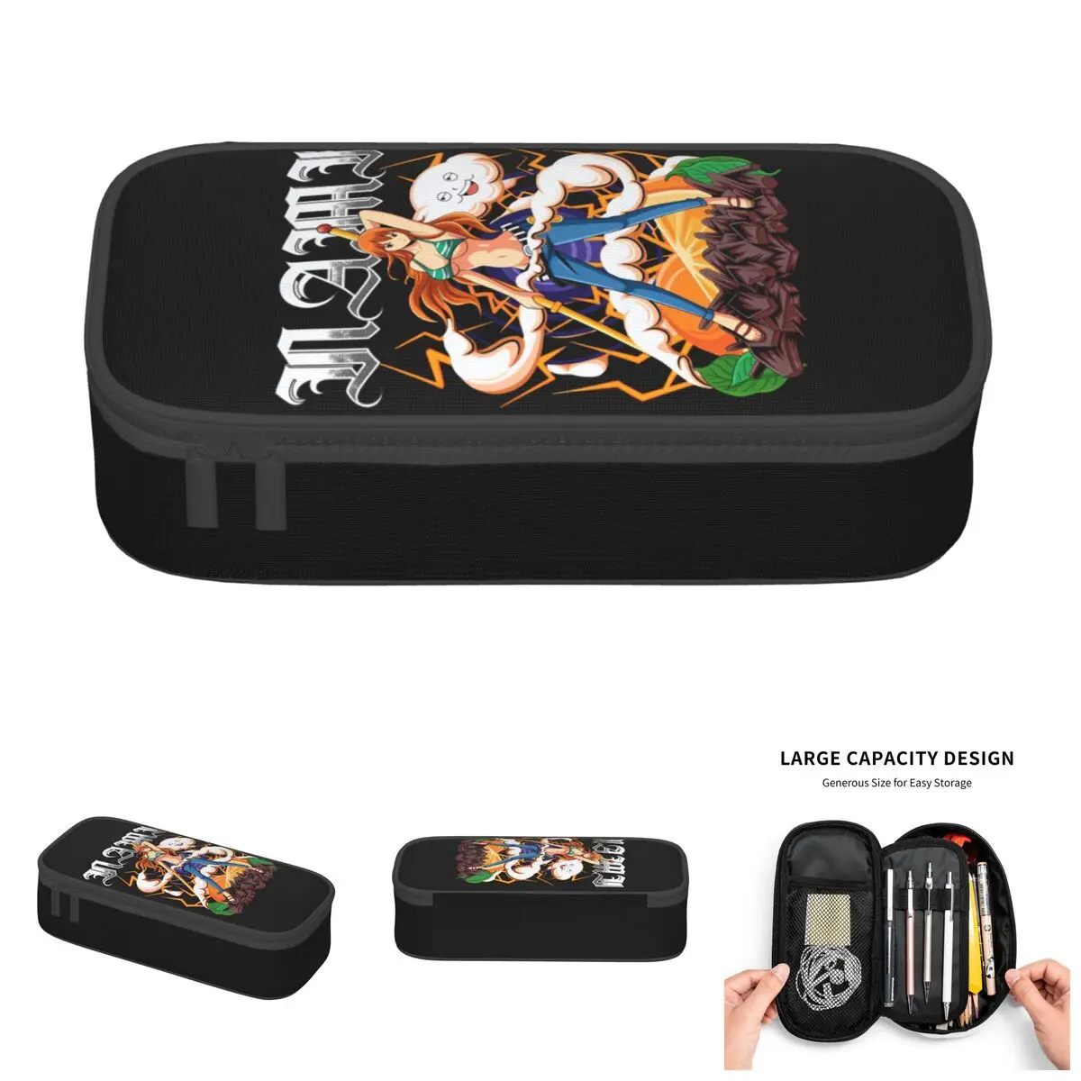 

Anime Nami X Robin One Piece Cute Pencil Cases Boys Girls Large Capacity Manga Pencil Pouch School Supplies