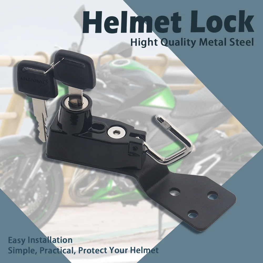 Motorcycle Helmet Lock Kit Helmets Security Anti-Theft Lock Rust-Proof Aluminum Alloy For Z800 ZR800 Accessories 2013-2019