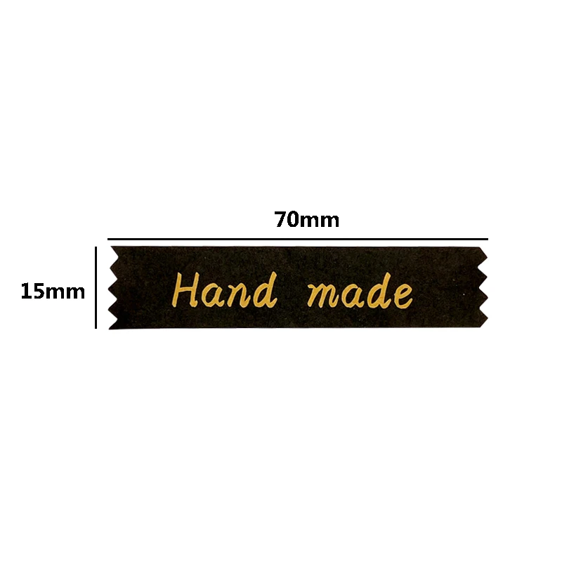 120Pcs Long Hand Made Kraft Seal Sticker Jagged Edge DIY Multifunction Rectangle Paper Label Adhesive Gift Seal Sticker