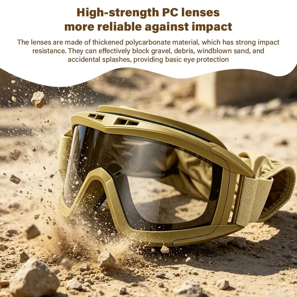 Airsoft Tactical Goggles Anti Explosion Impact Resistant Anti Fog 1 3 Lenses For Shooting Motorcycle Mountaineering Sport