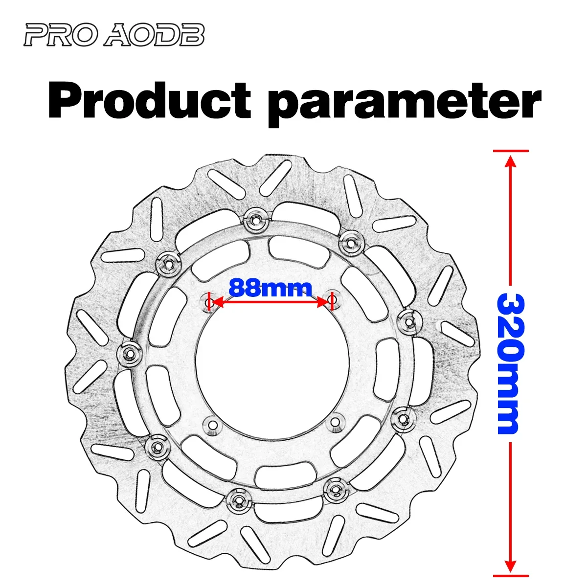 For Suzuki RM Z250 Z450 RMZ 250 450 RMX450Z RMZ250 RMZ450 2005-2021Motocross 320mm Brake Front Caliper Floating Brake Disc Rotor