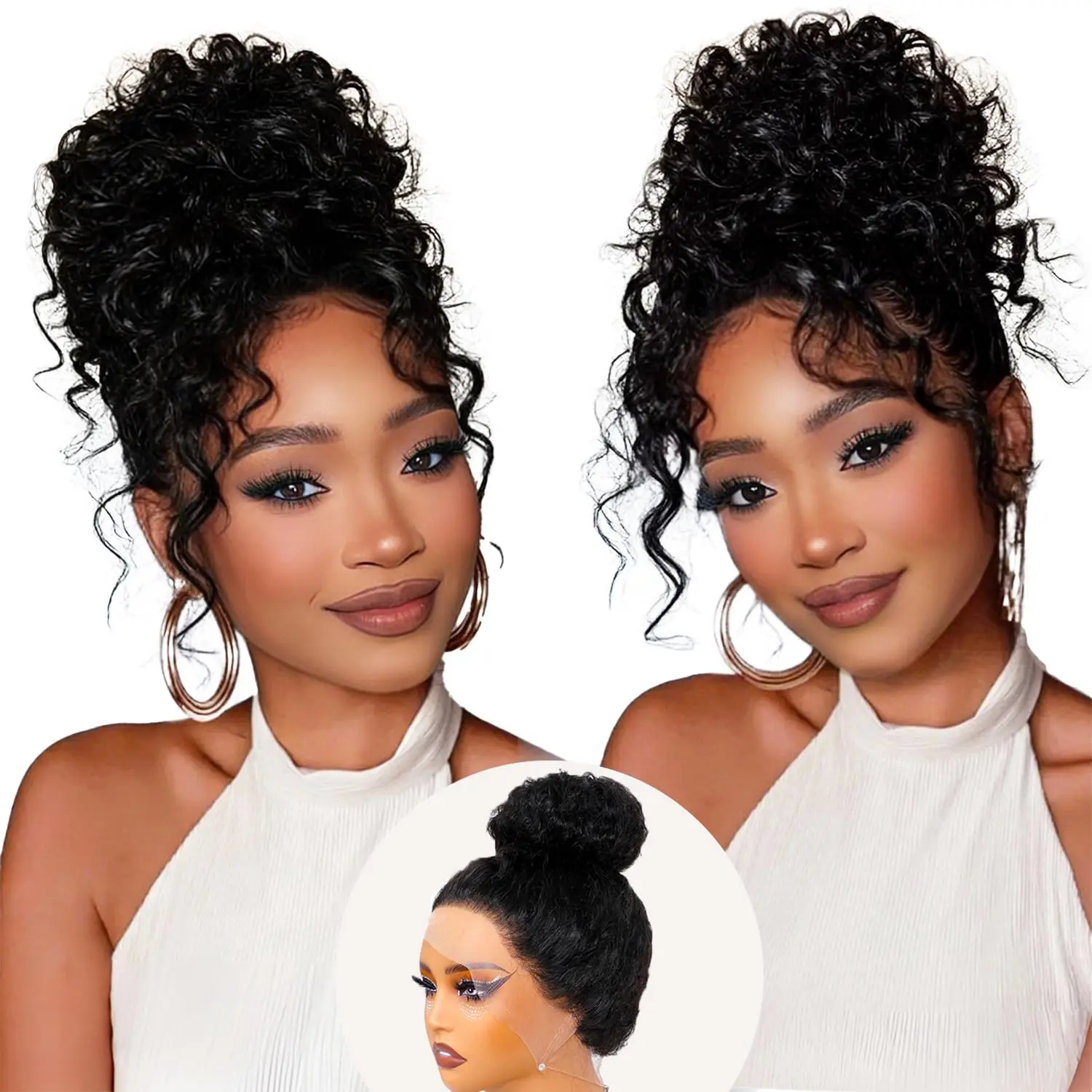 36 Inch 360 Full Lace Wig Deep Wave Frontal Wigs Brazilian Curly Human Hair Wigs Hd 360 Lace Wigs Invisible Drawstring For Women