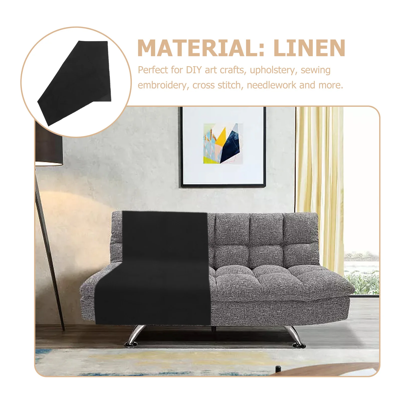 ورقة قماش الكتان كبيرة متينة للتطريز عبر غرزة التطريز الخياطة مفرش المائدة حقيبة يد المحفظة 60 بوصة