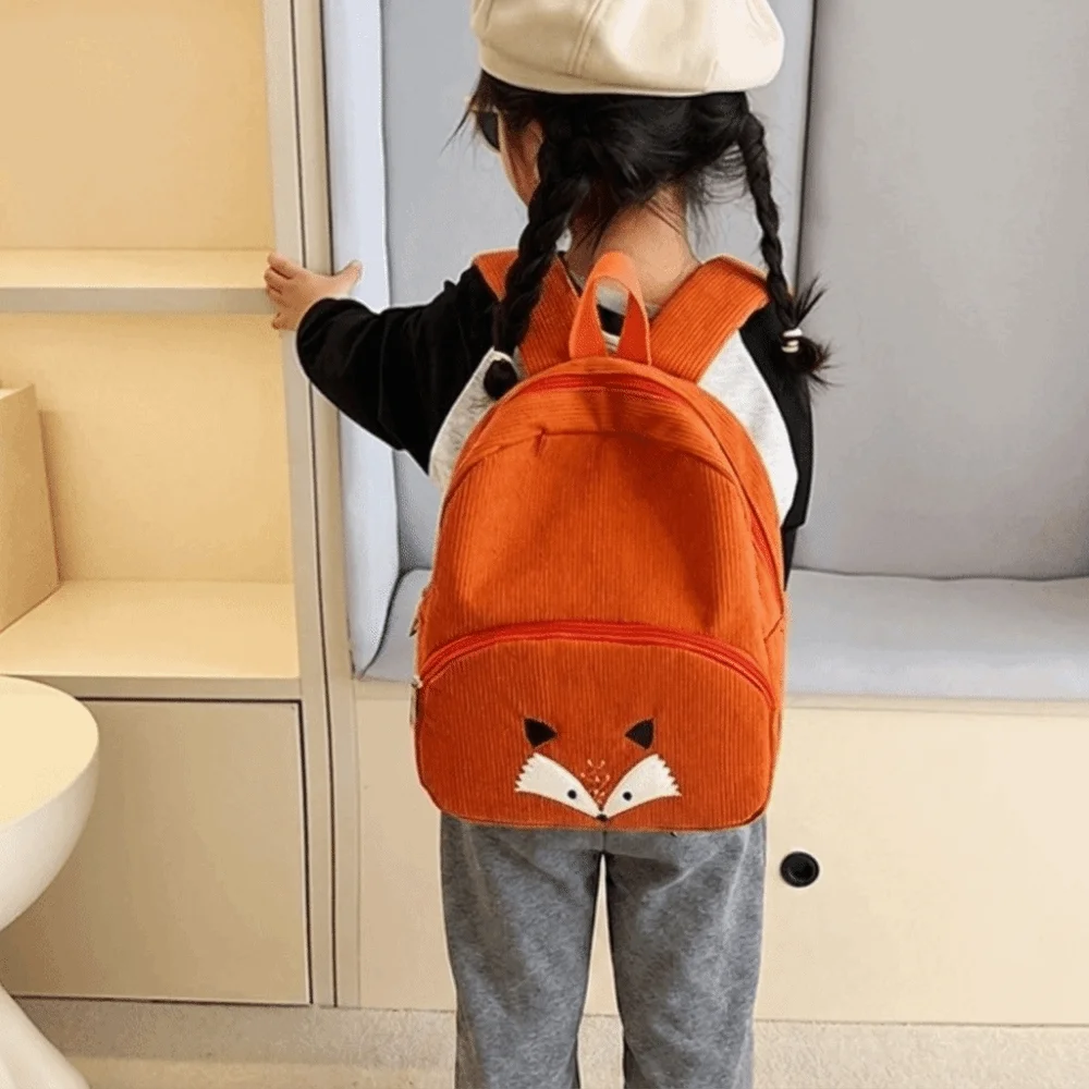 Soft Cartoon Bear Backpack Corduroy Solid Color Students School Bag Lolita JK Animal Shoulder Bag Gift