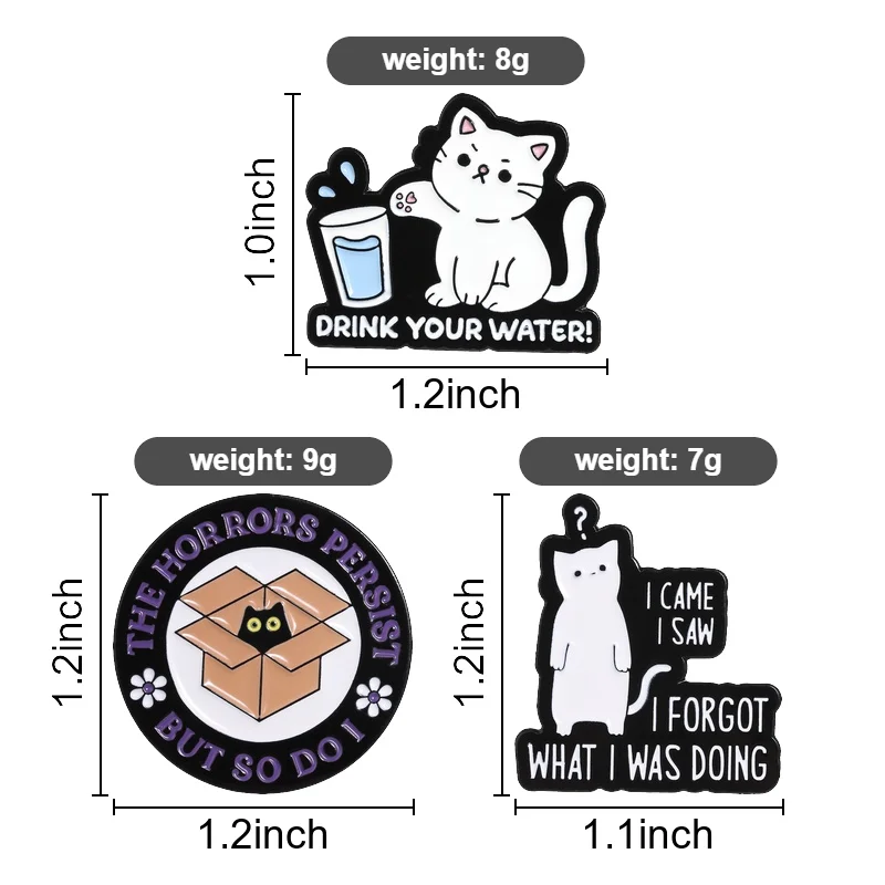 I Came I Saw I Forgot Cat Pin Forgetful Humor Design for Absent Minded Students Casual Streetwear Accessory Memory Joke Gift