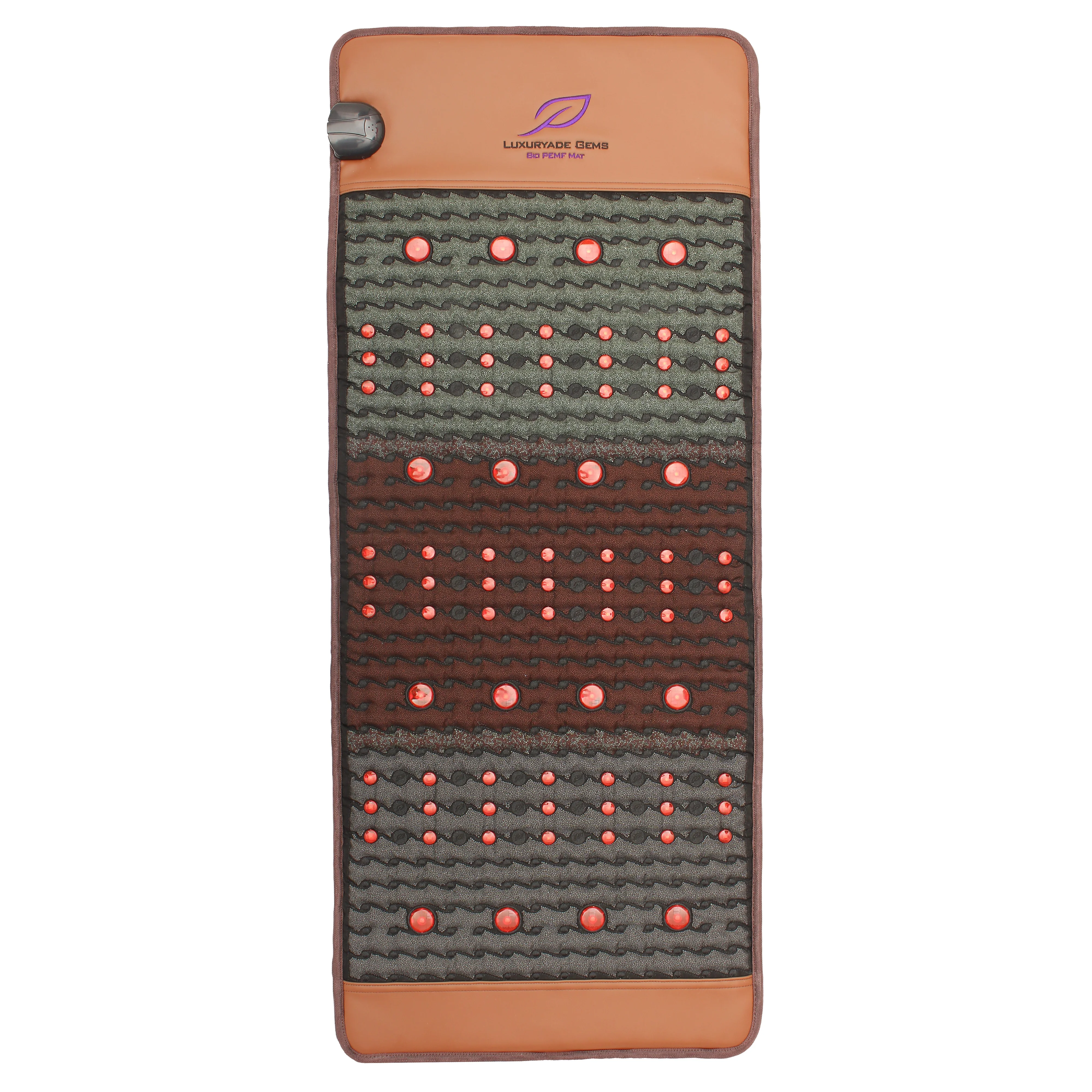 

Luxuryade K128 Tourmaline Rainbow Chakra Crystal Stone PEMF Photon Amethyst Mat Far Infrared Heating Massage Pad Mattress