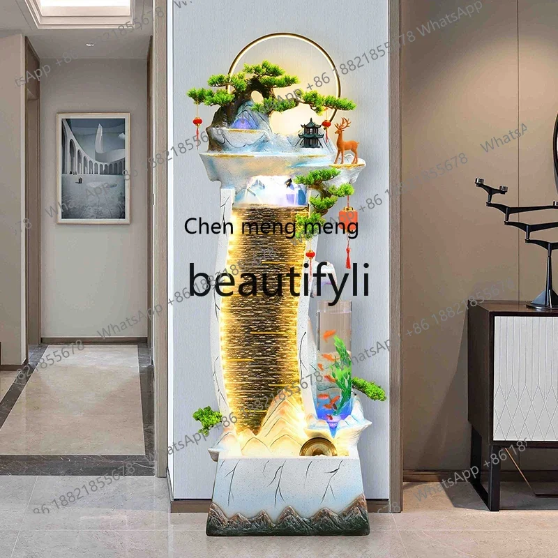 ss8350 SS Modern flowing water ornament circulating water living room floor decoration rockery water feature fish tank office