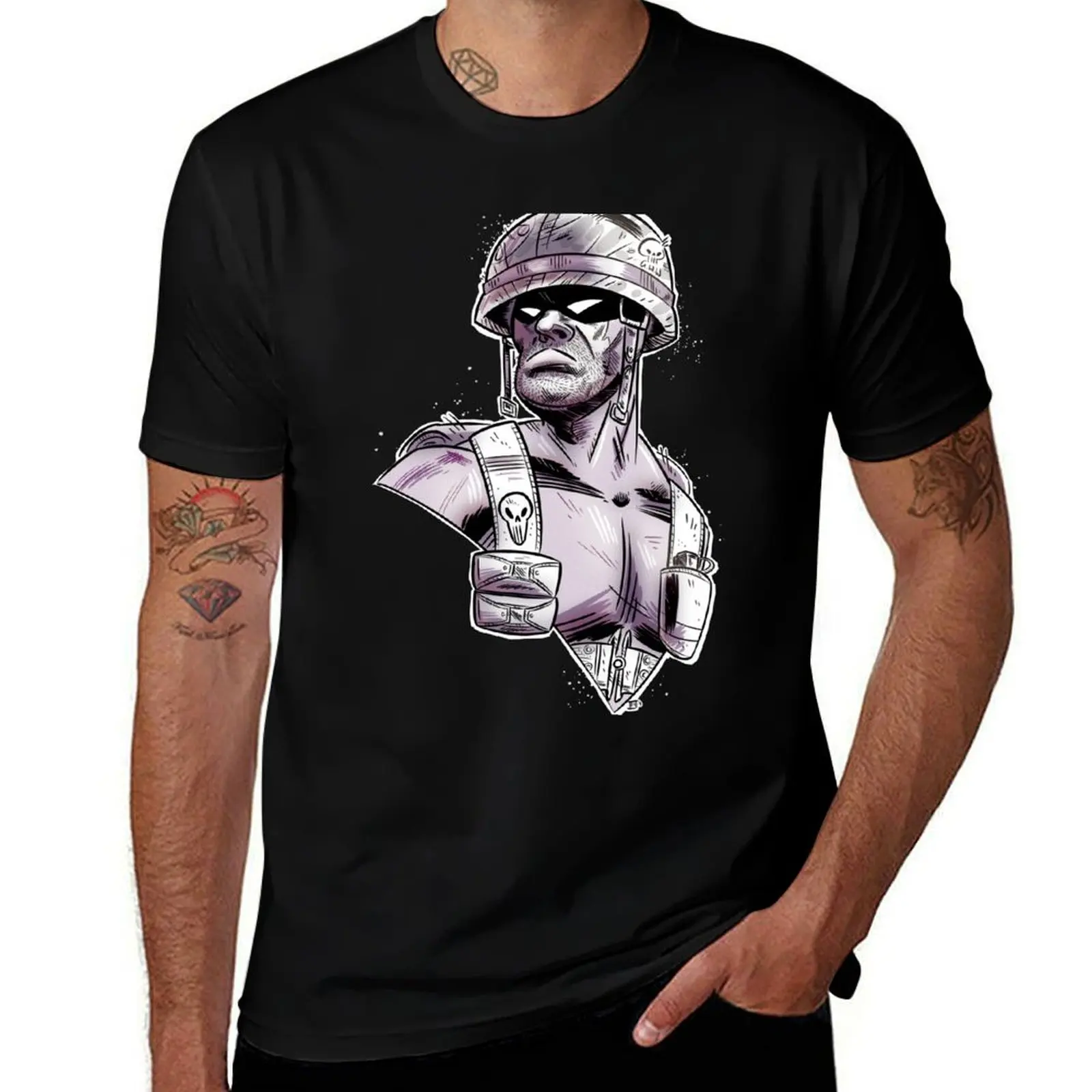 Ghost Soldier #1 T-Shirt Soft Cotton Print T-Shirt