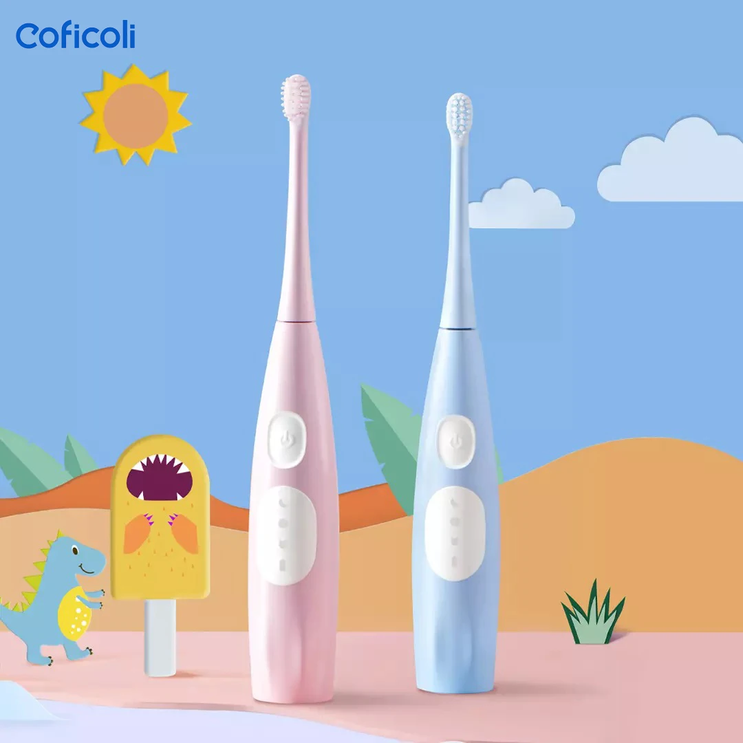 

Coficoli Children's Sonic Electric Toothbrush Cute Look IPX7 Waterproof Soft Bristles Food Grade Material for 3-12 Aged Child