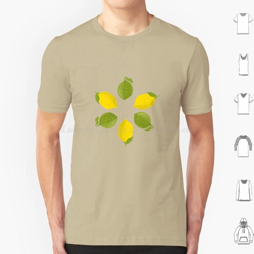 Camiseta de limones y limas, 100% algodón, tamaño grande