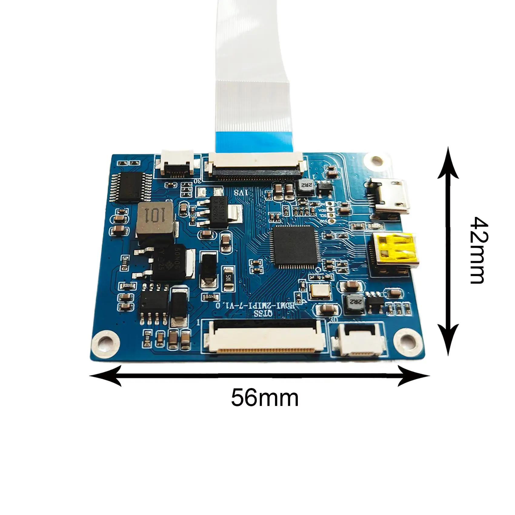 شاشة LCD مستديرة مقاس 7 بوصات 1080 × 1080 شاشة LCD دائرية مع لوحة تحكم MIPI LCD