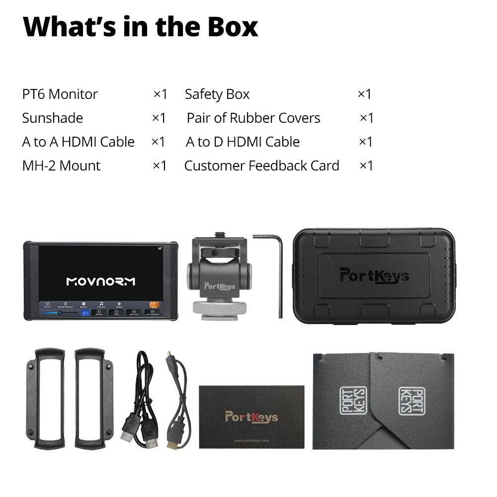 포트키스 PT6 5.2인치 모니터 터치스크린 3D LUT 600니트 1080P 4K 디스플레이 필드 모니터 라이브 스트리밍용