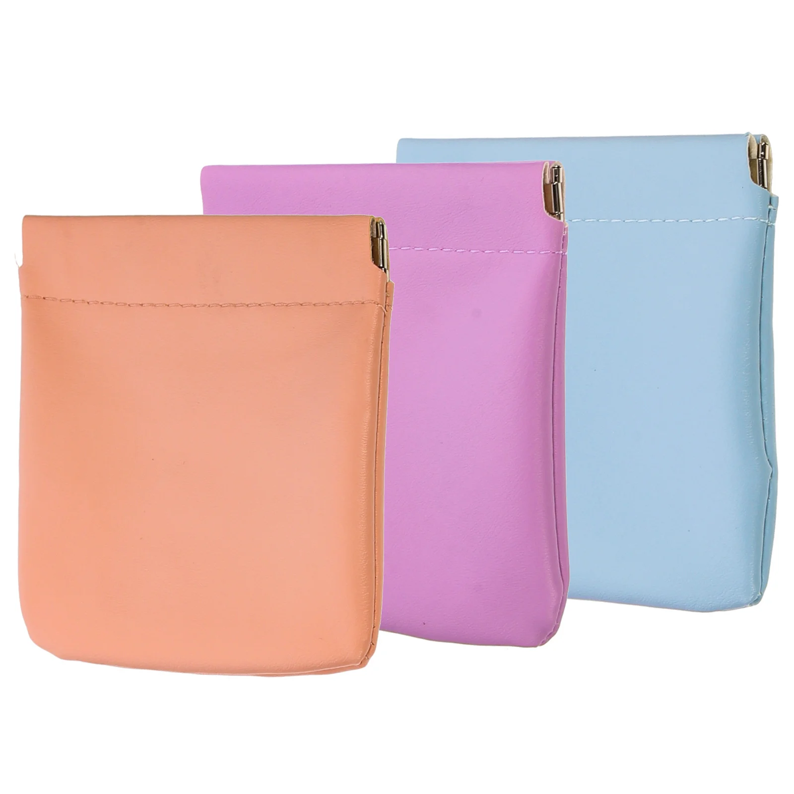 3Pcs Tasche Tasche PU Kleine Make-Up Tasche Tragbare Squeeze Top Geldbörse Lippenstift Fall Reise Veranstalter