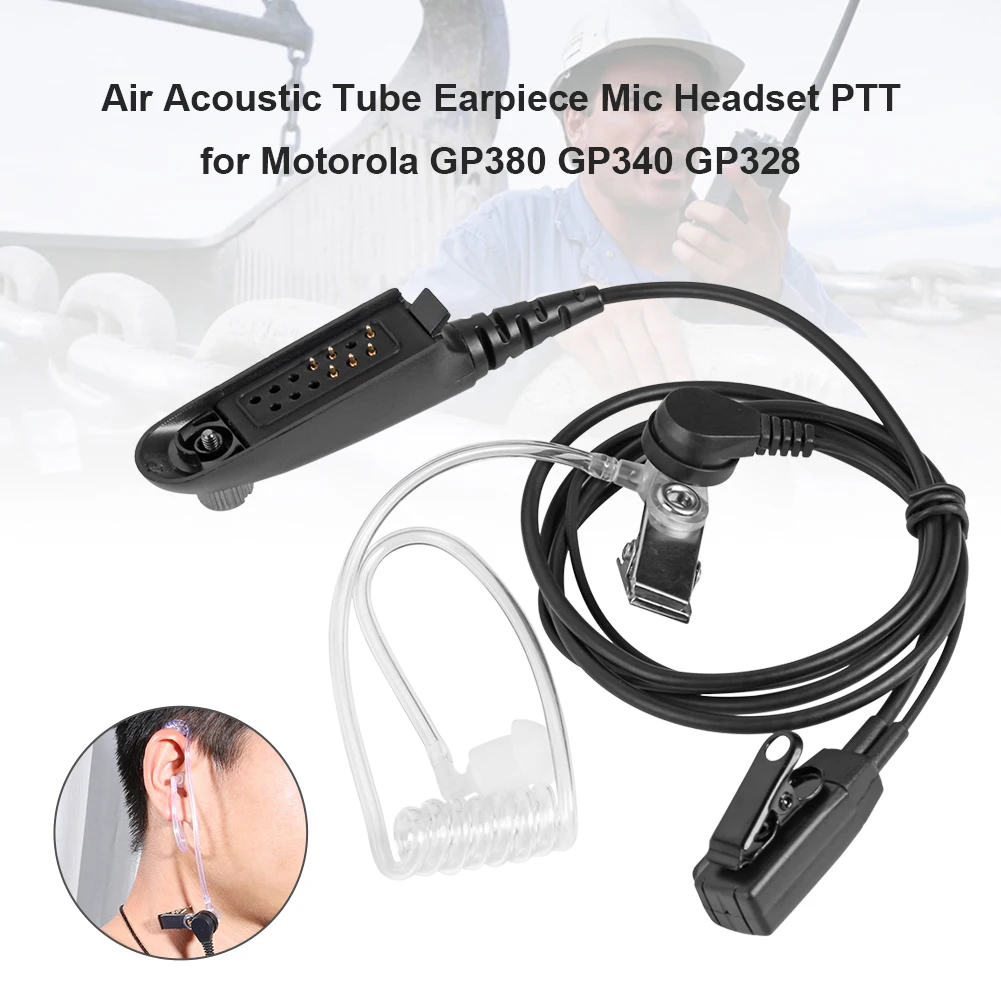 سماعة رأس تلسكوبية Covert Acoustic Tube PTT MIC لموتورولا GP380 PRO5150 GP338