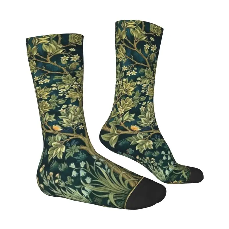 Custom Tree Of Life By William Morris Men Women Crew Socks Unisex Fun 3D Print Floral Textile Pattern Dress Socks