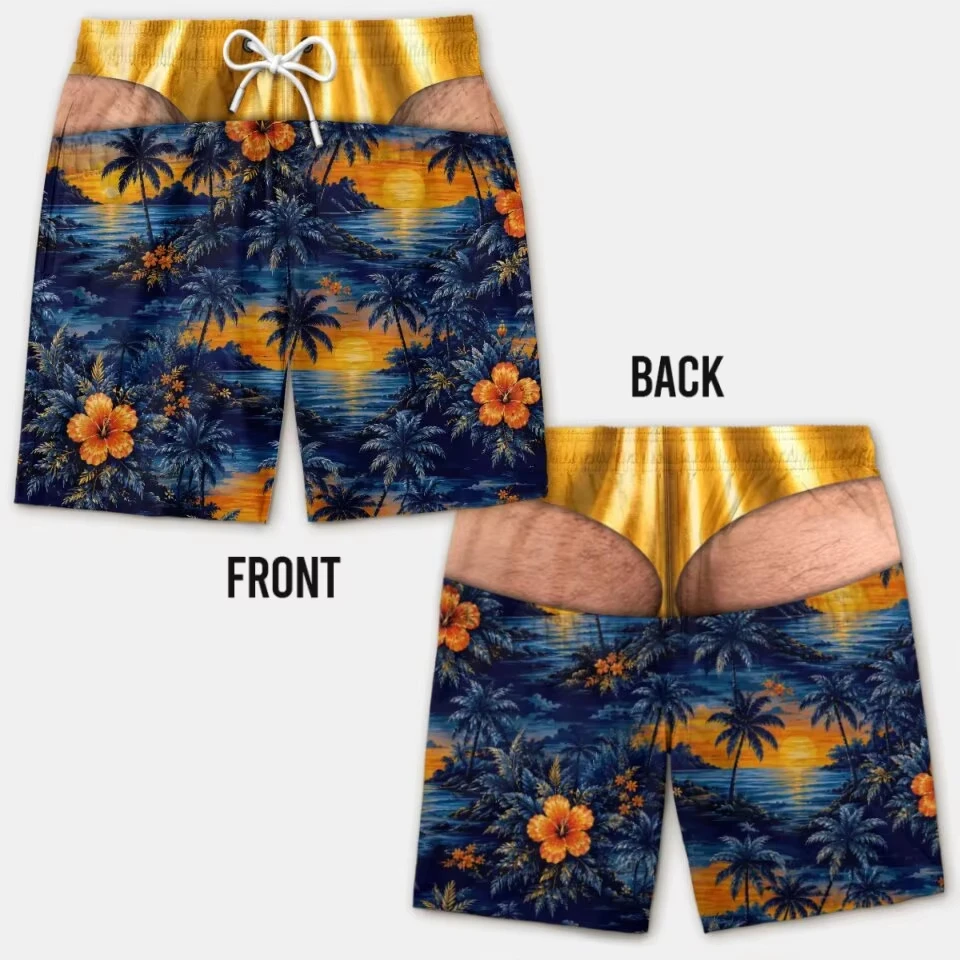 2026 Neue Sommer-Herrenshorts mit 3D-Strukturiertem Flauschigem Rücken-Design, Geeignet für Poolpartys und Urlaubsoutfits Y2k – Detail 12