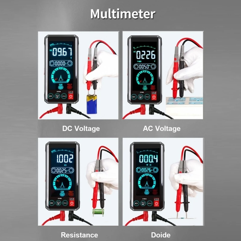 Handheld Digital Multimeter with 4.4 in Color Display, Auto Mode and NCV Feature for DIY Electrical Repair and Home Service Use