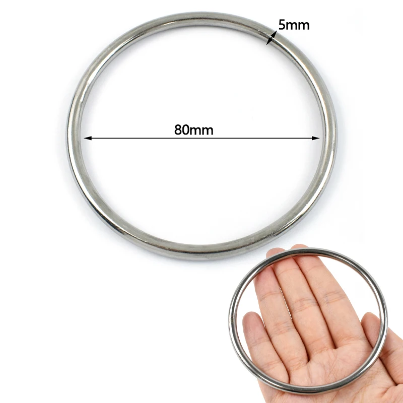 3-5 Stück 15-100mm Edelstahl O-Ringe Metallschnallen für Taschenriemen Verbindungsringe Hundehalsband-Schlaufen DIY Hardware-Zubehör