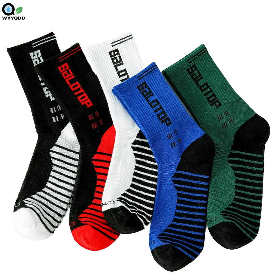 

5 Pairs Men's Athletic Crew Socks Performance Thick Cushioned Sport Mid Tube High Top Basketball Running Training Socks