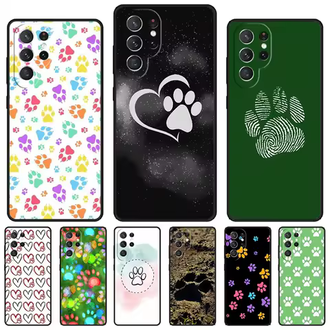 Dog Paw phone case For Samsung Galaxy S24 S23 S22 Ultra Note 10 20 Plus S8 S9 S10 S20 S21 FE Cover