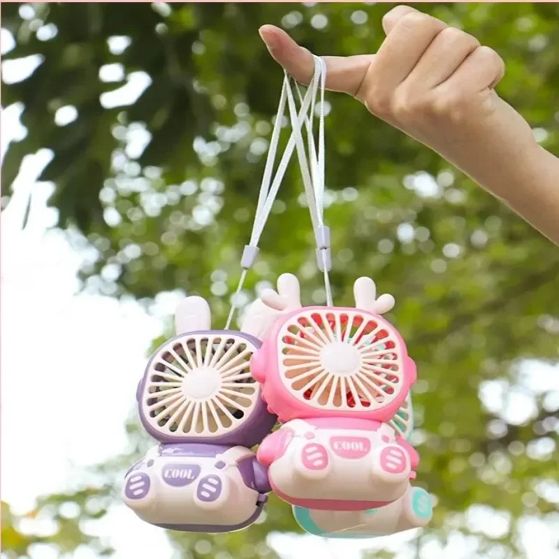 Лето 2024, новый мини-вентилятор, USB портативный перезаряжаемый студенческий портативный ветер, супер тихий, милый, настольная кровать, уличный подарок, поясной вентилятор, вентилятор