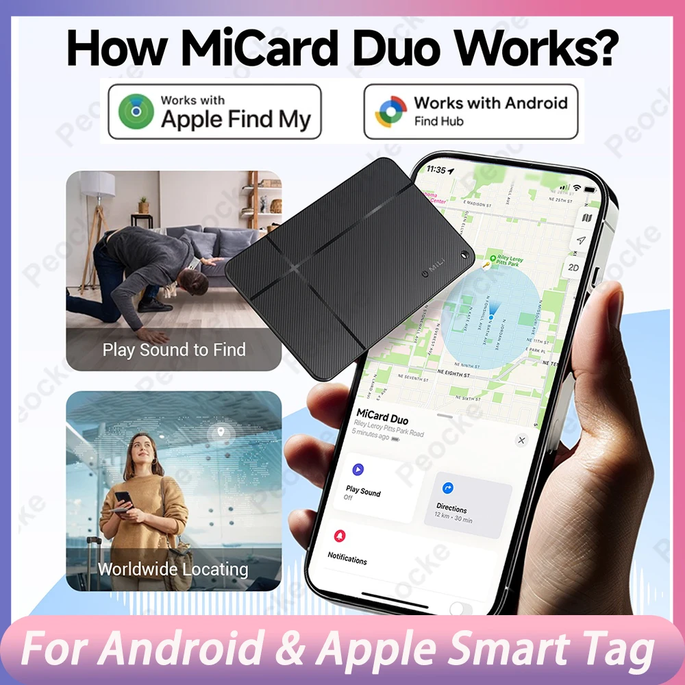 

Карта отслеживания багажа Mili для Android, Bluetooth, ультратонкая карта, беспроводная зарядка для системы ios, GPS, умная метка отслеживания местоположения