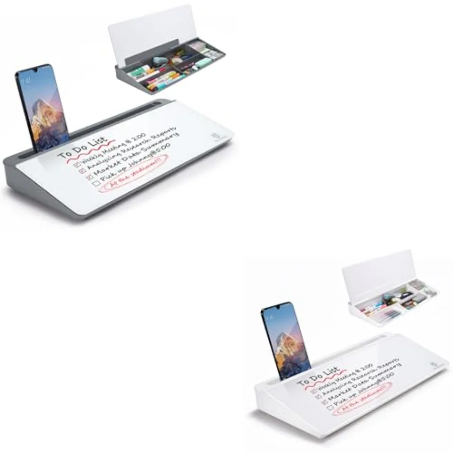 

Small Glass Desktop Whiteboard Dry-Erase-Board for Office Home School Supplies × 2
