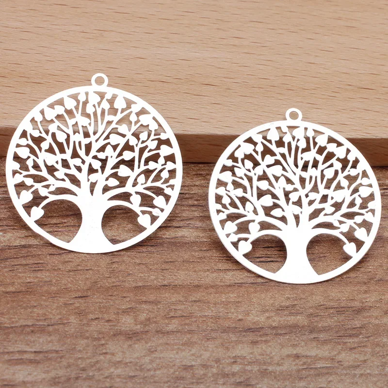 BoYuTe-Pendentif en forme d'arbre en forme de cœur, 30mm, filiforme 123, bijoux de bricolage, matériaux exécutifs, 20 pièces par lot