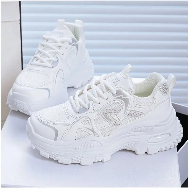 

Women's Dad Shoes Spring Autumn New Air-Cushioned Trendy Versatile Thick-Soled Height-Increasing Casual Sports Shoes