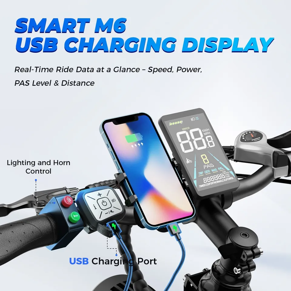 Dual Suspension 26" Fat Tire eBike 1800W 48V Electric Bike for Adult Off-Road image 6