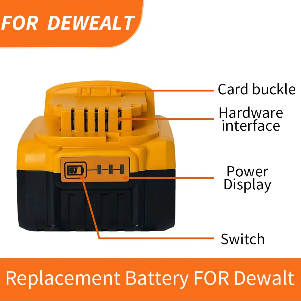 Pro DEWALT 20V Ah/6,0Ah akumulátor, kompatibilní s nářadím 20V Max, lithium-iontová baterie s dlouhou životností, rychlé nabíjení DCB201 DCB203DCB206 - náhled 6