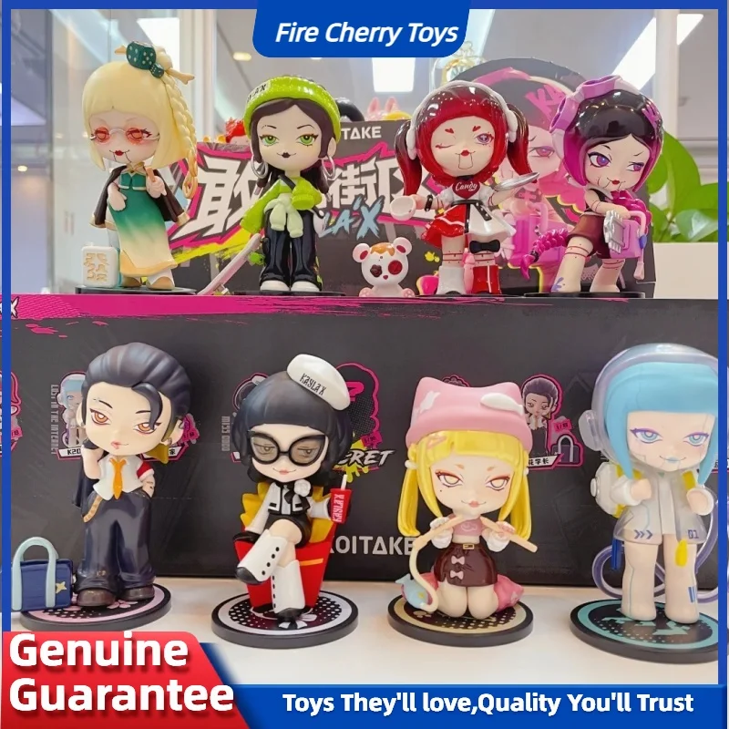 

Kayla X Fashion Block Blind Box Cool Girl Action Figure Dark Black Style Model Anime Figurine Toy Desk Decor Ornament Gift Toys