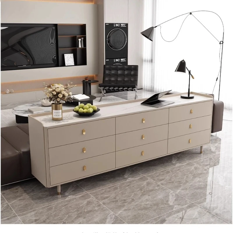 

light luxury bedroom nine chest cabinet bedside TV cabinet solid wood living room storage