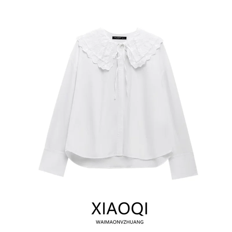 

Spring 2025 Women's Faionable Long Sve Silk Twill irt Collared Versatile Comfortable Loose Fit irt 08800