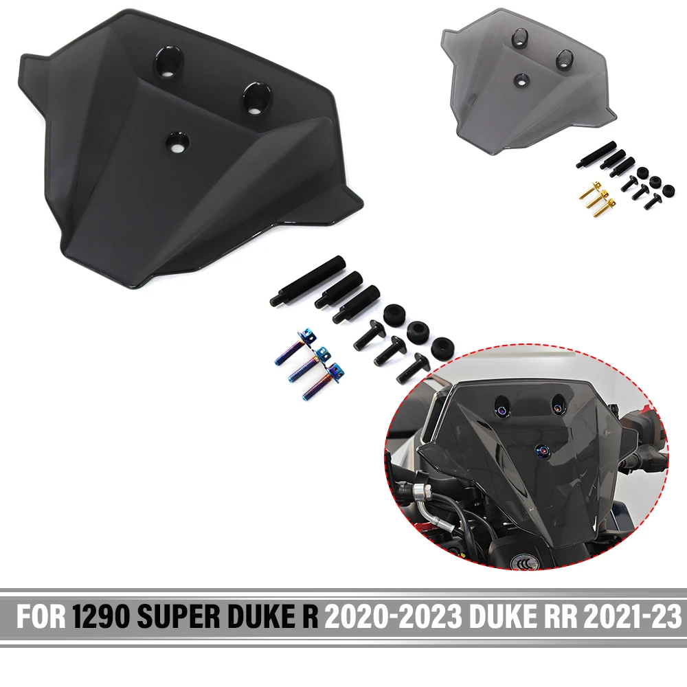 

FOR 1290 SUPER DUKE R 2020-2023 DUKE RR 2021-2023 R EVO Motorcycle Windshield Sport Wind Deflector Visor Screen Bracket Kit