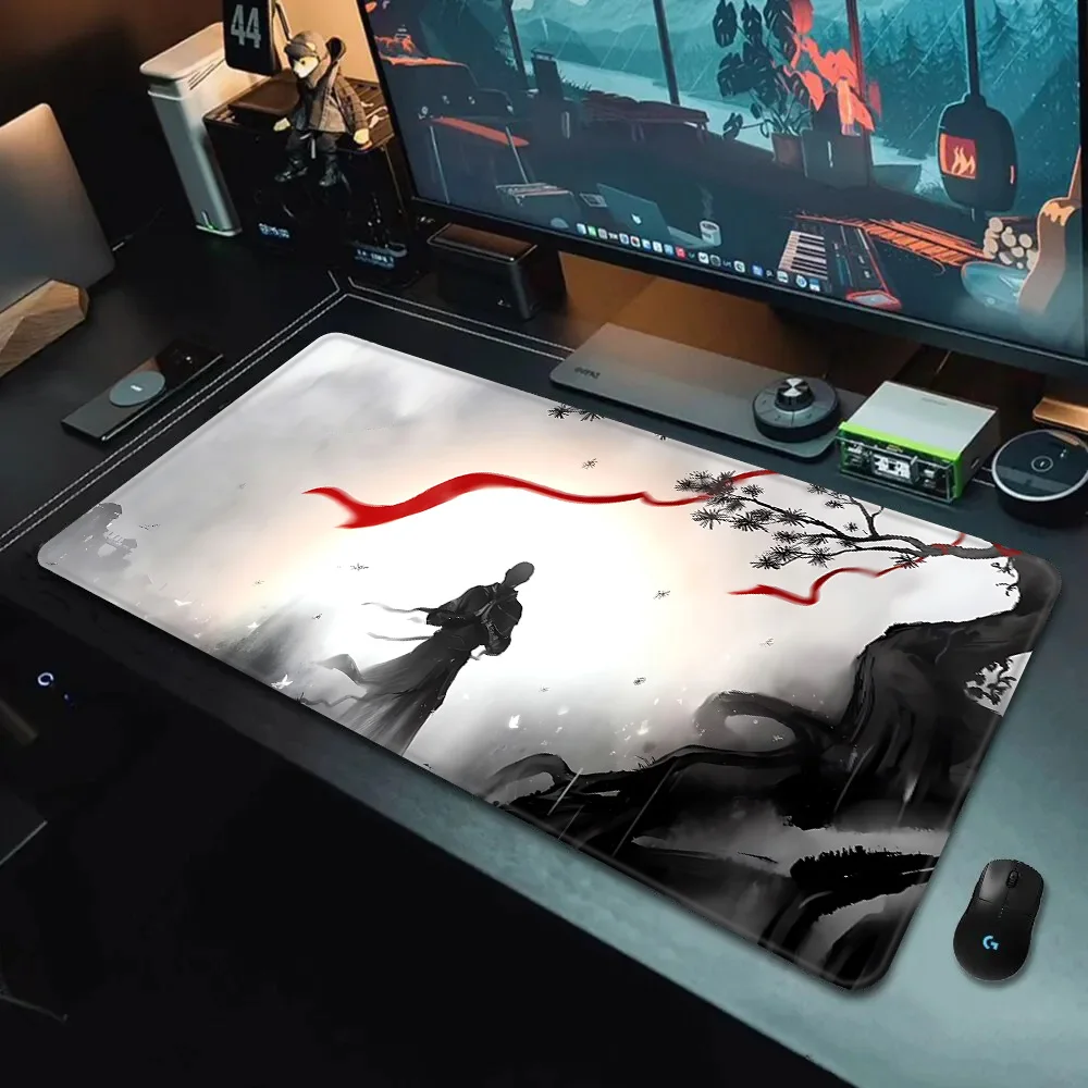 Ancient Swordsman Mousepad HD Printing Computer Gamers Locking Edge Non-slip Mouse Pad XXL90x40cm Keyboard PC Desk Pad