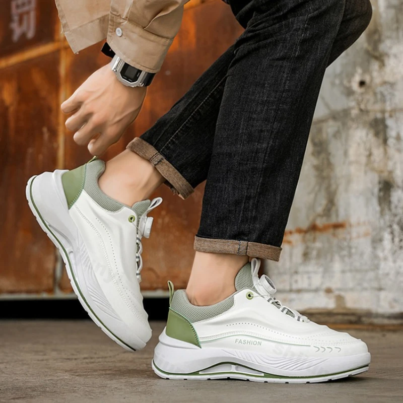 

Дышащая мужская вулканизированная обувь, осенние уличные нескользящие кроссовки на платформе, удобная износостойкая повседневная обувь, увеличивающая рост