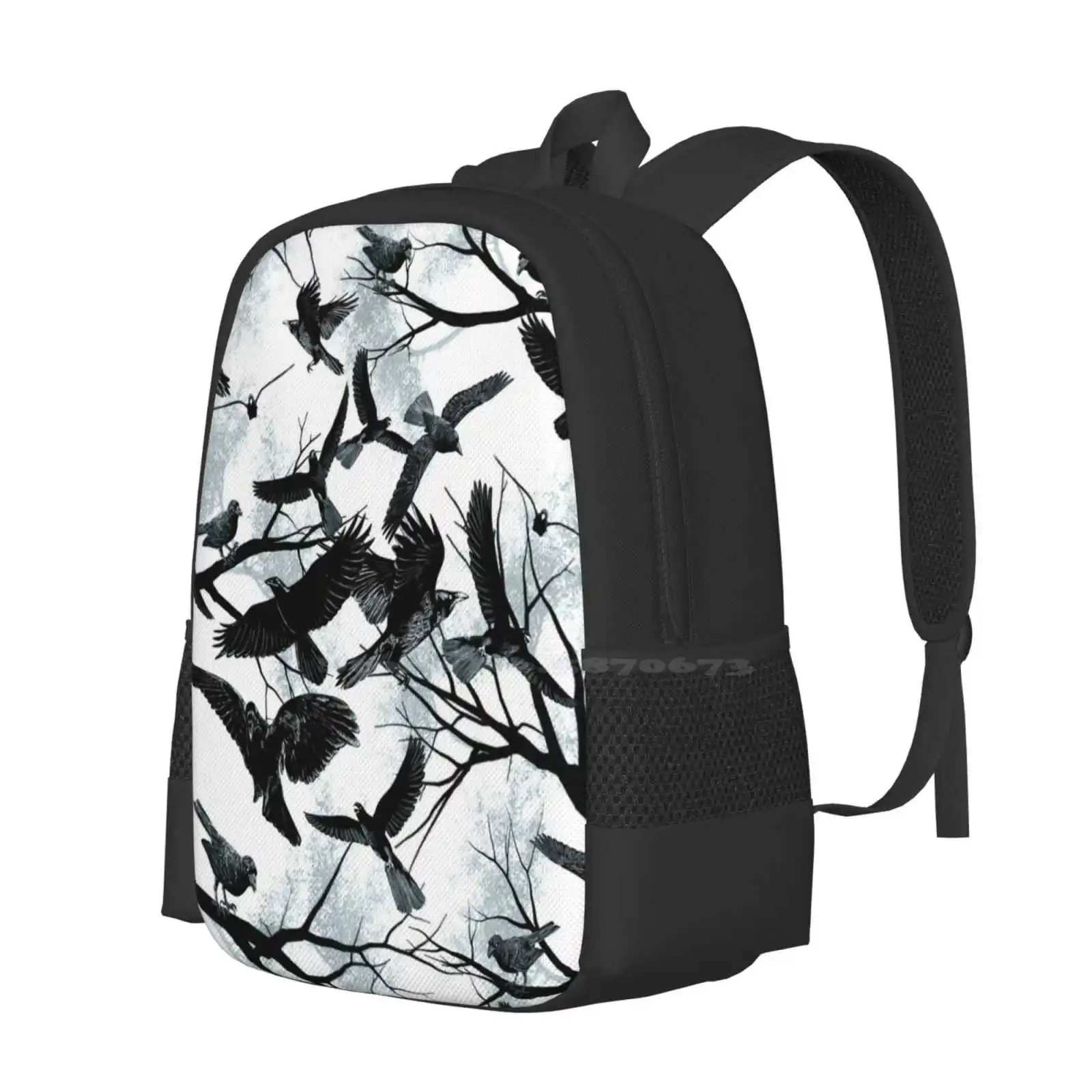 Blackbirds Hot Sale Schoolbag Backpack Fashion Bags Blackbirds Artsy Forest Nature Trees Abstract