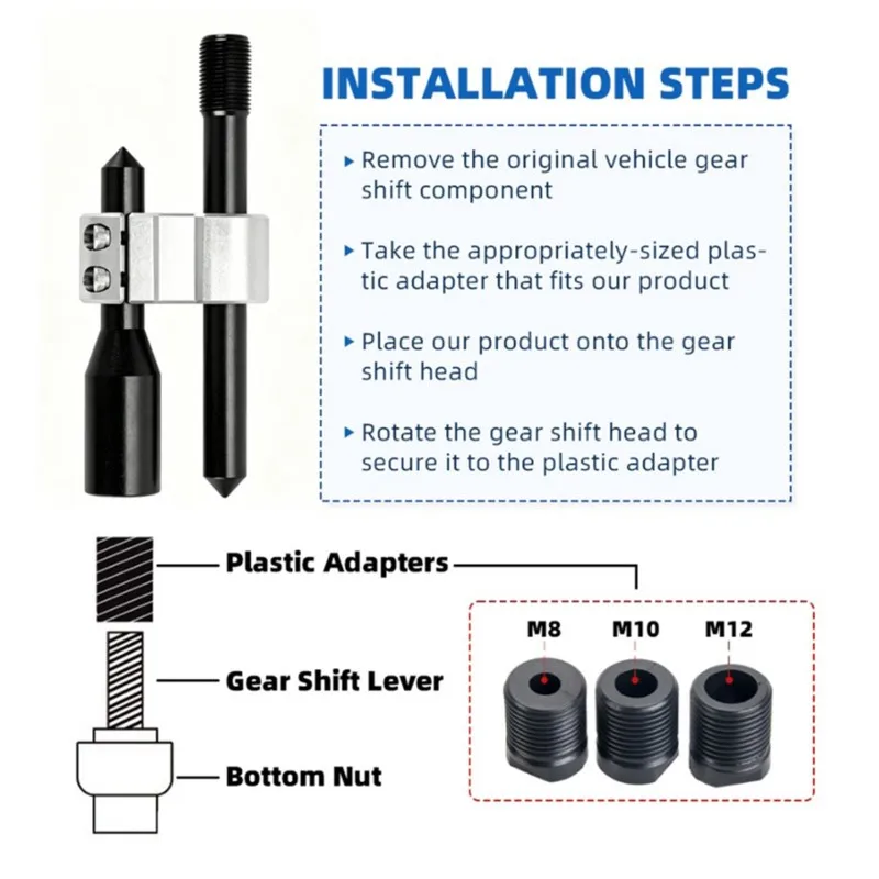 Car Manual Shift Gear Lever Extension Rod H-Type Quick Dial Shifter Relocation Lengthening And Heightening Modification-ABQA