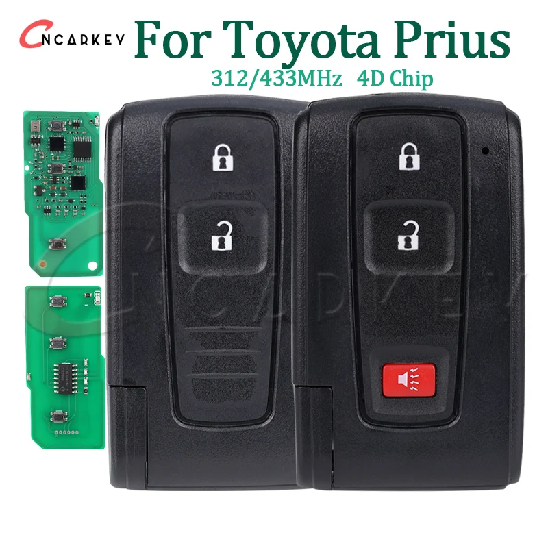 

Keyless Go Semi Fully Smart Remote Key For Toyota Prius 2004 -2009 312/433 MHz 4D Chip 2 3 Buttons FCC MOZB21TG MOZB31EG Car Fob