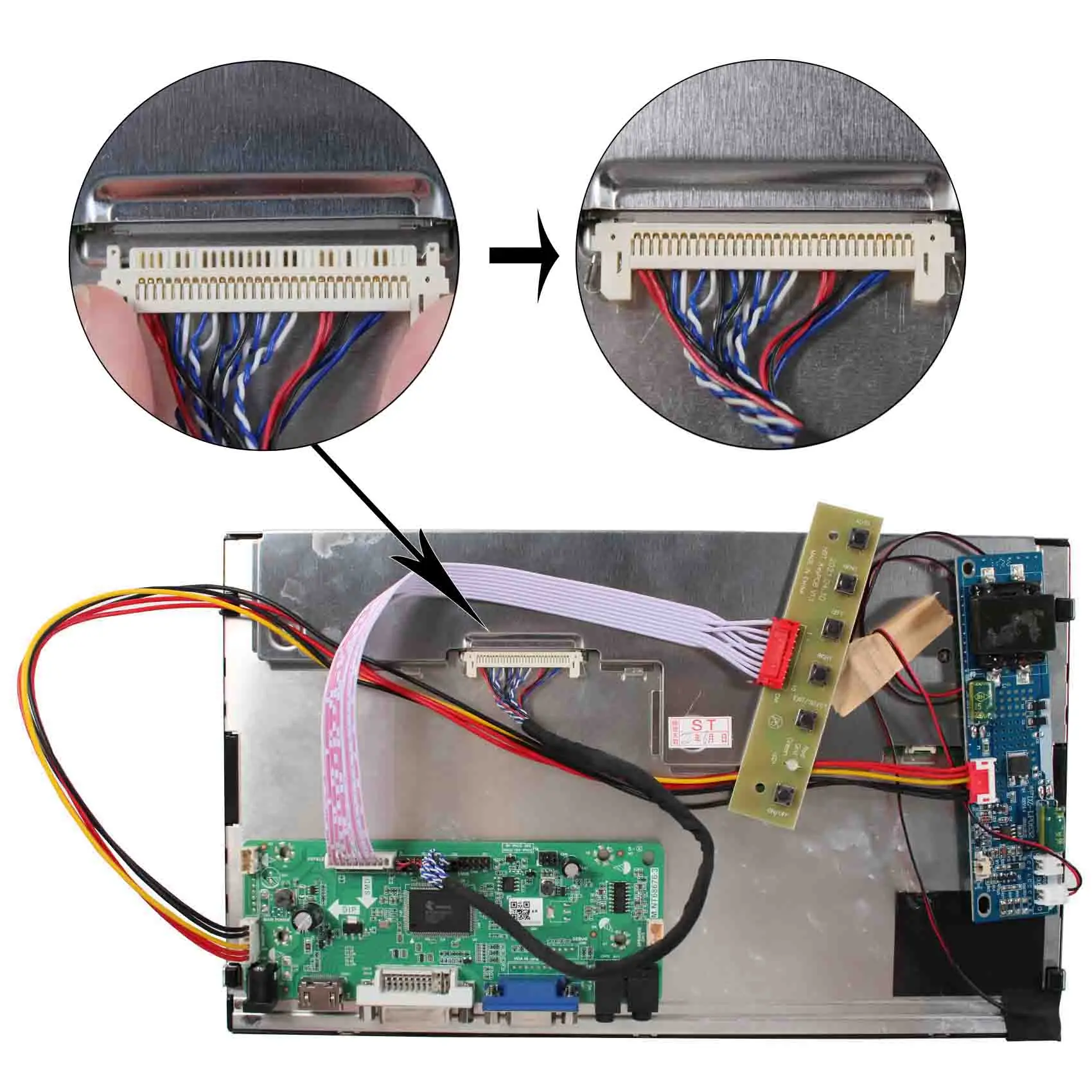 Écran LCD 11.6 pouces A116XW02 1366X768 1000nit avec carte contrôleur LCD HD-MI VGA DVI