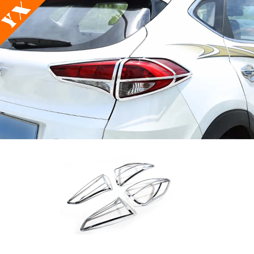 Full Set Chrome Car Headlight Tail Light Trim Front Rear Fog Light Cover Wiper Side Mirror Cover For Hyundai Tucson 2015-2018